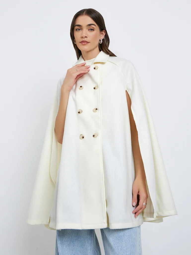 Off-White Longline Double-Breasted Cape Coat - 2