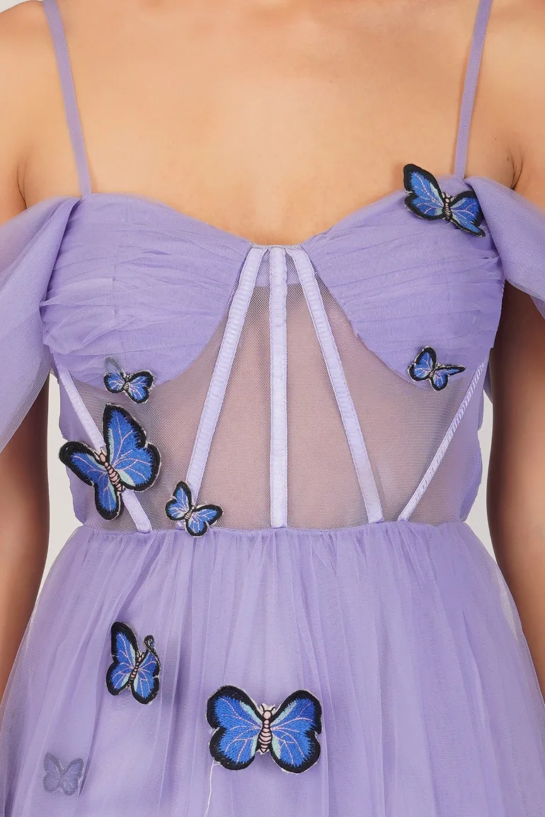 Lottie Purple Butterfly Dress - 2