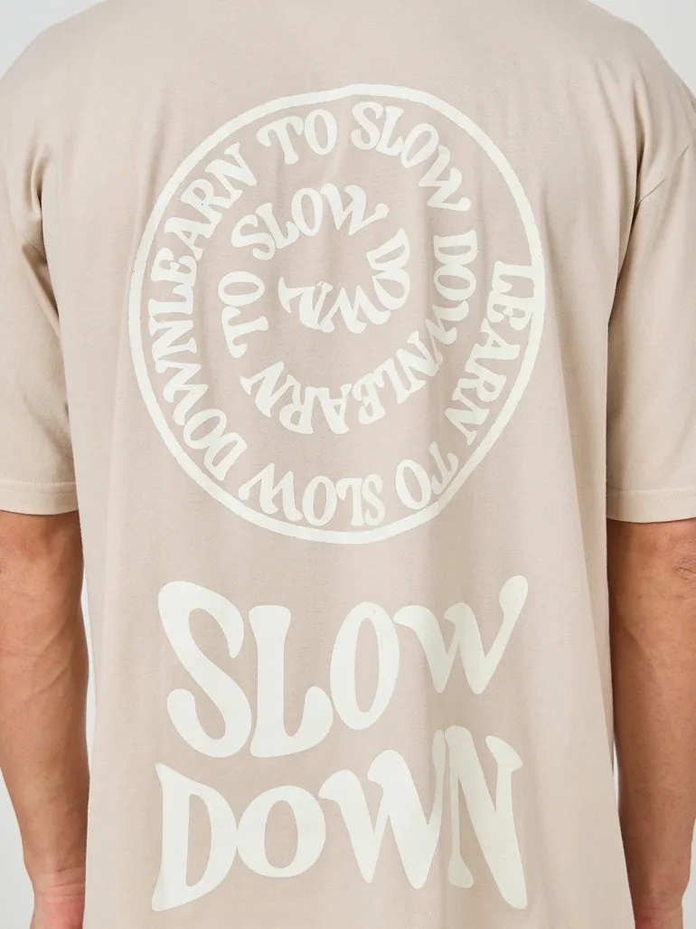 Printed Oversized Cotton Rich T-Shirt with Mock Neck Detail - 4