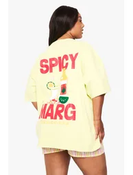 Plus Spicy Marg Oversized T-Shirt - lemon - 1
