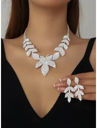 Pack of 2 - Rhinestone Necklace and Earrings