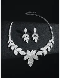 Pack of 2 - Rhinestone Necklace and Earrings - 3