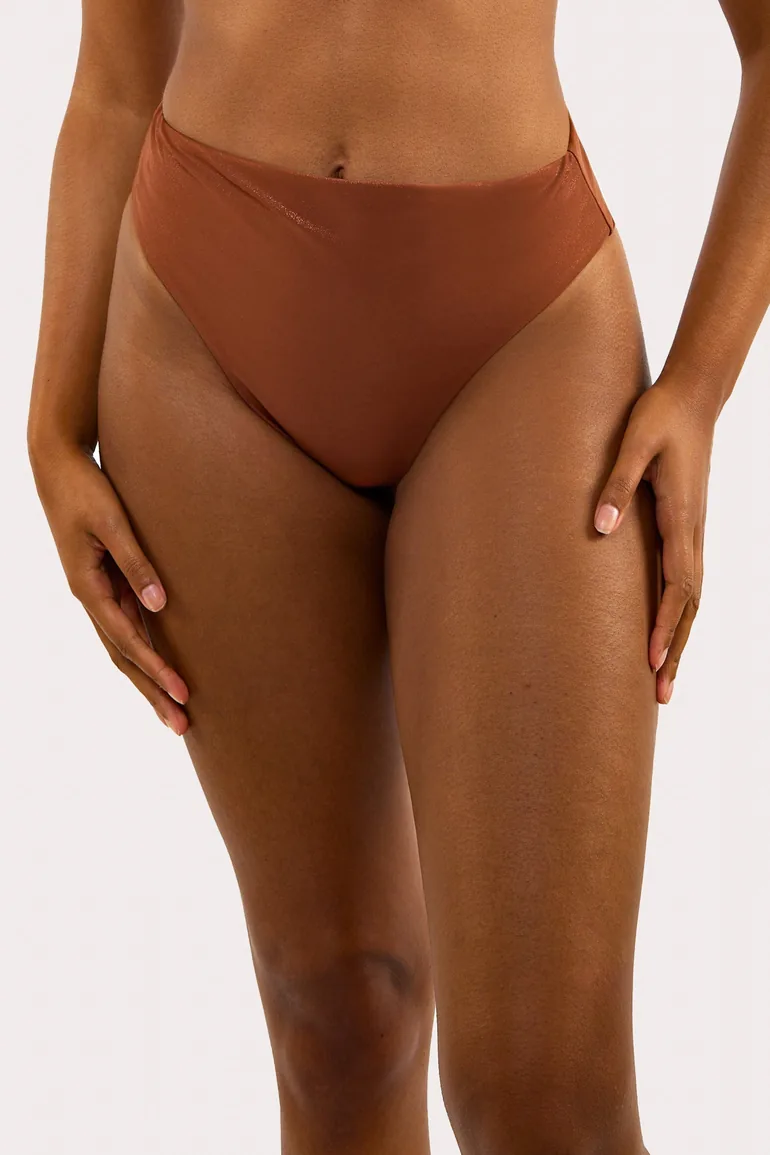 Morgan Bronze Glitter Mix & Match High-Waist Brief - 1