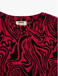Crop T-Shirt Long Sleeve Round Printed - 2