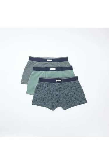 Pack of 3 pairs of stretch boxer shorts KHAKI