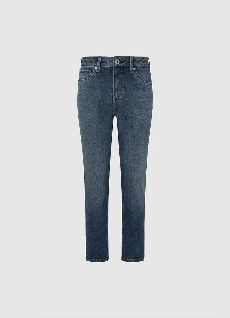 Recycled Tapered Jeans with High Waist - 1