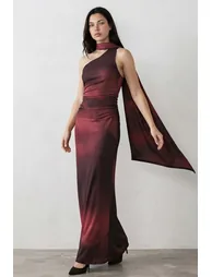 TFNC Vivian Burgundy Print Maxi Dress