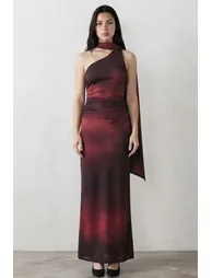 TFNC Vivian Burgundy Print Maxi Dress - 2