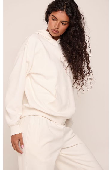 Cream Interlock Oversized Hoodie product thumbnail 4