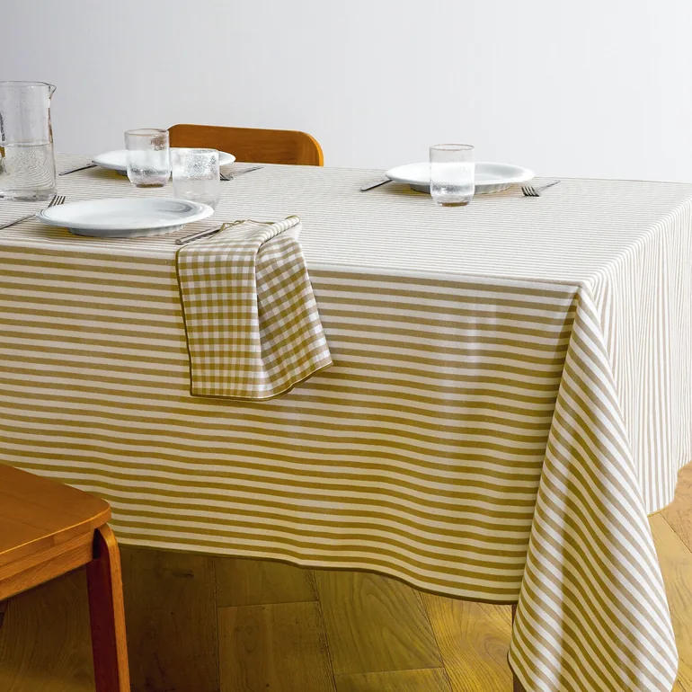 Soizic Striped 30% Recycled Cotton Yard-Dyed Tablecloth - 1