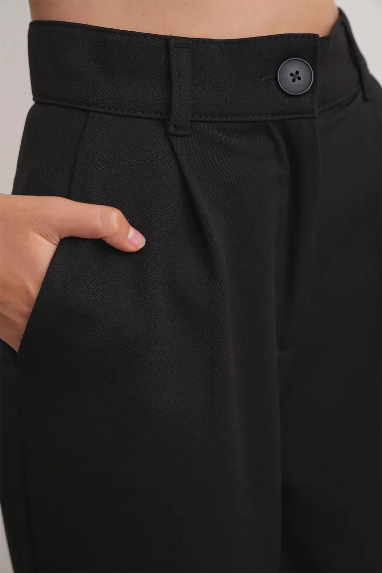 Mixray Pleated Palazzo Pants with Pockets - 5