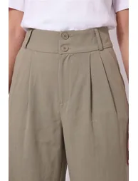 Tailored High Waisted Button Detail Trousers - 2