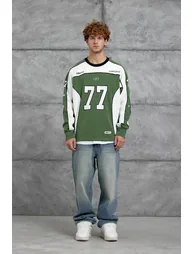 NOMARC Oversized Colour Block Crew Sweatshirt