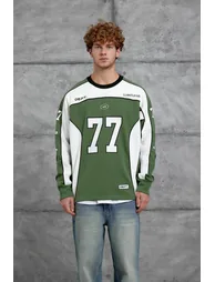 NOMARC Oversized Colour Block Crew Sweatshirt - 1
