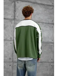 NOMARC Oversized Colour Block Crew Sweatshirt - 3