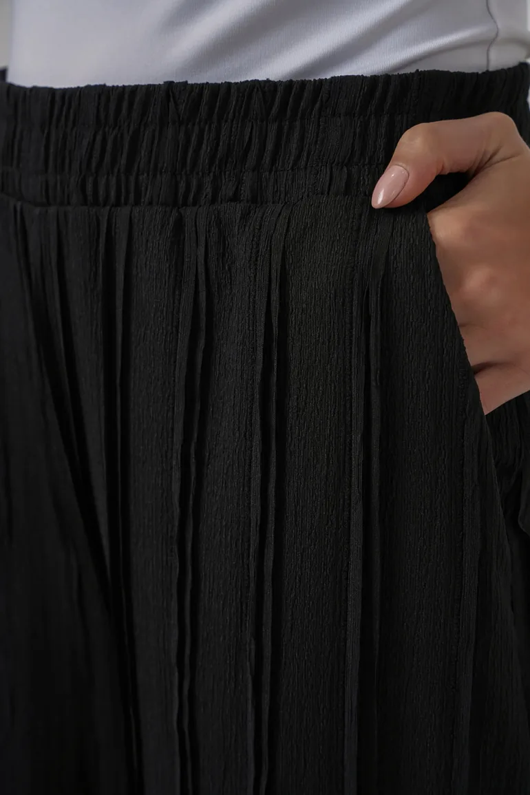 BDART Wide Leg Textured Pull-On Trousers - 5