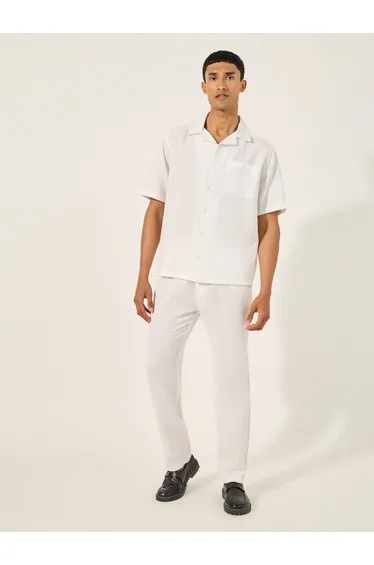 Solid Chest Pocket Shirt and Pants Co-Ords