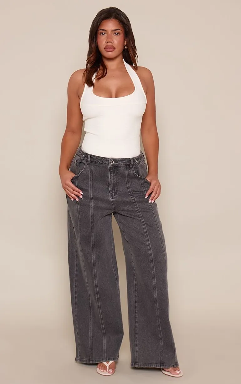 Shape Cream Bandage Halterneck Bodysuit