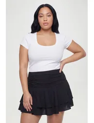Plus Layered Ruffle Skort - black - 3
