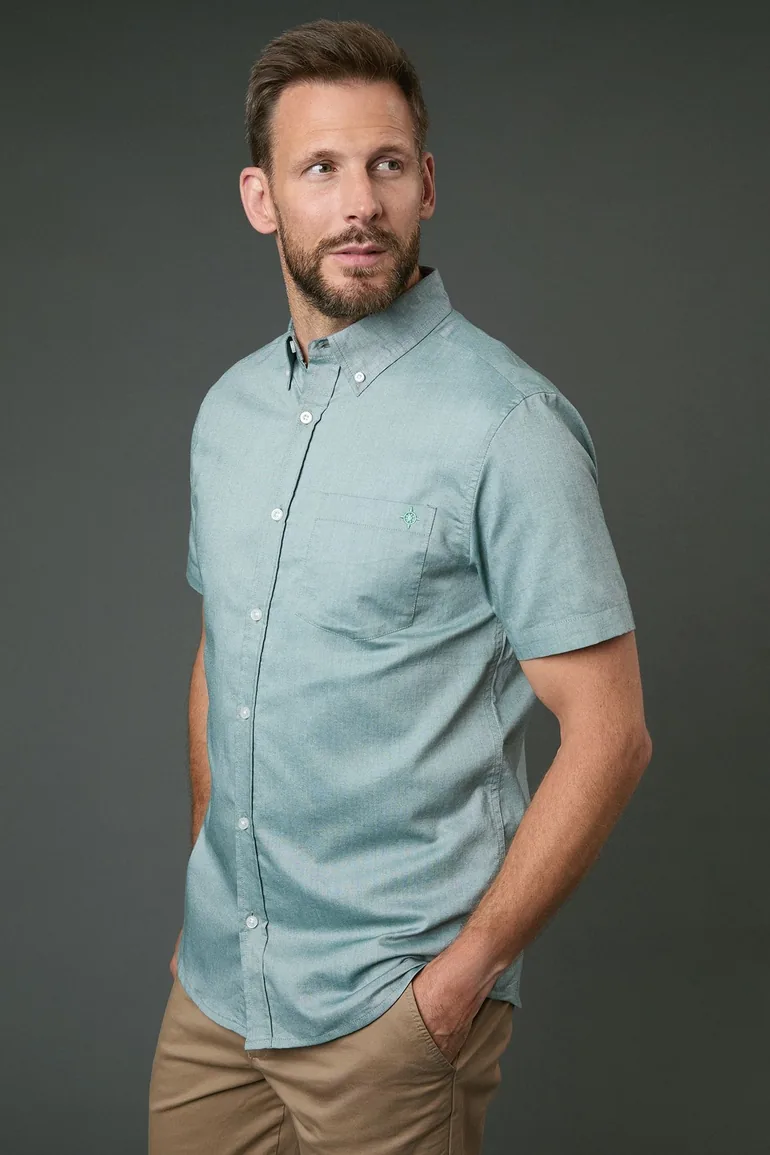 Green Oxford Short Sleeve Shirt - 3
