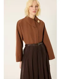 ASYMMETRICAL POPLIN SHIRT - 2