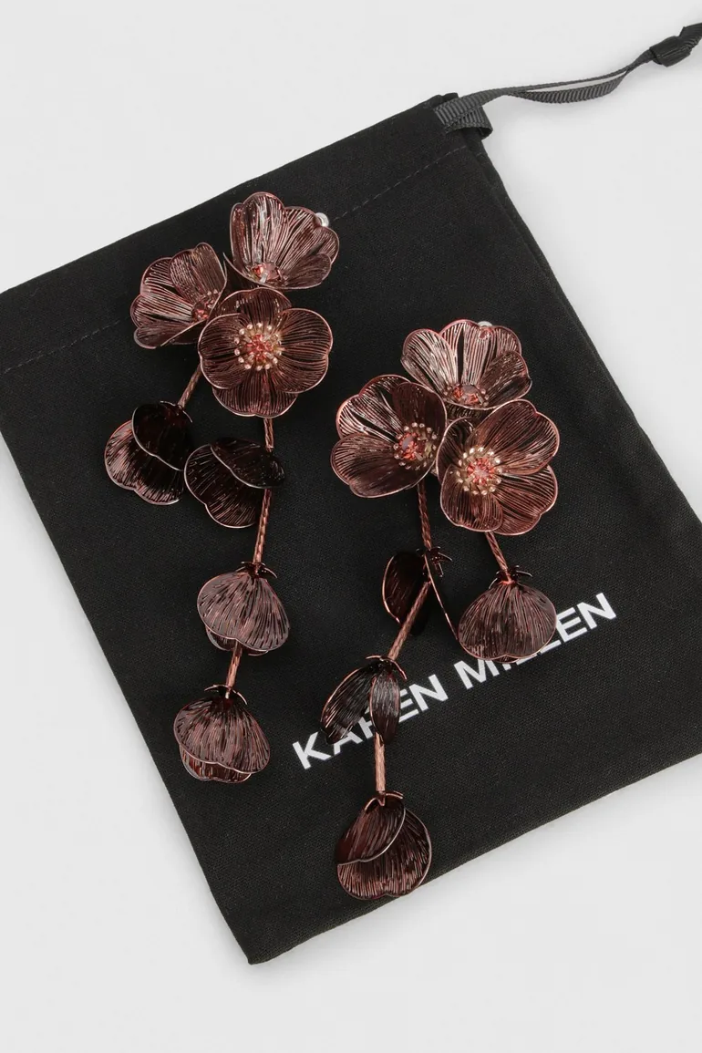 Cluster Flower Drop Earrings - 1