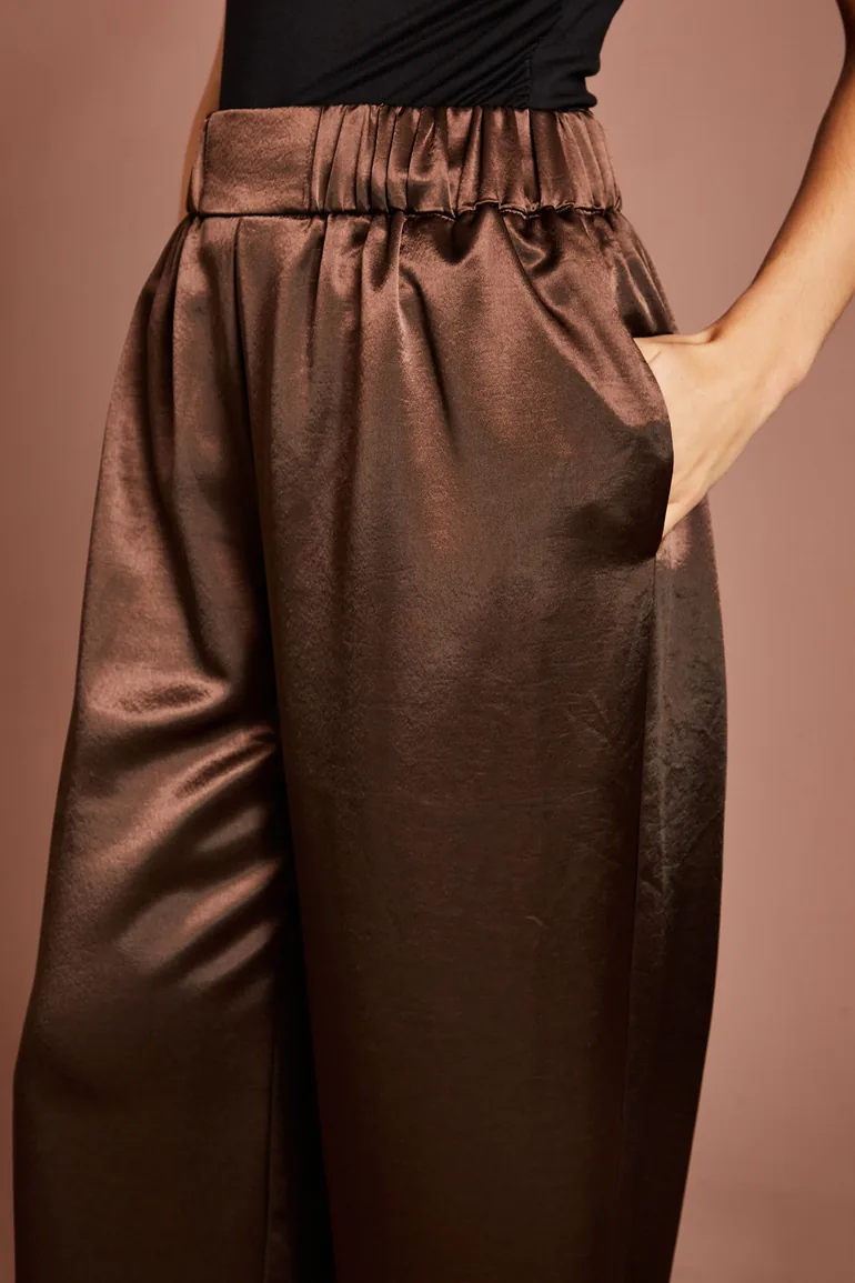 Satin Wide Leg Trouser - 3
