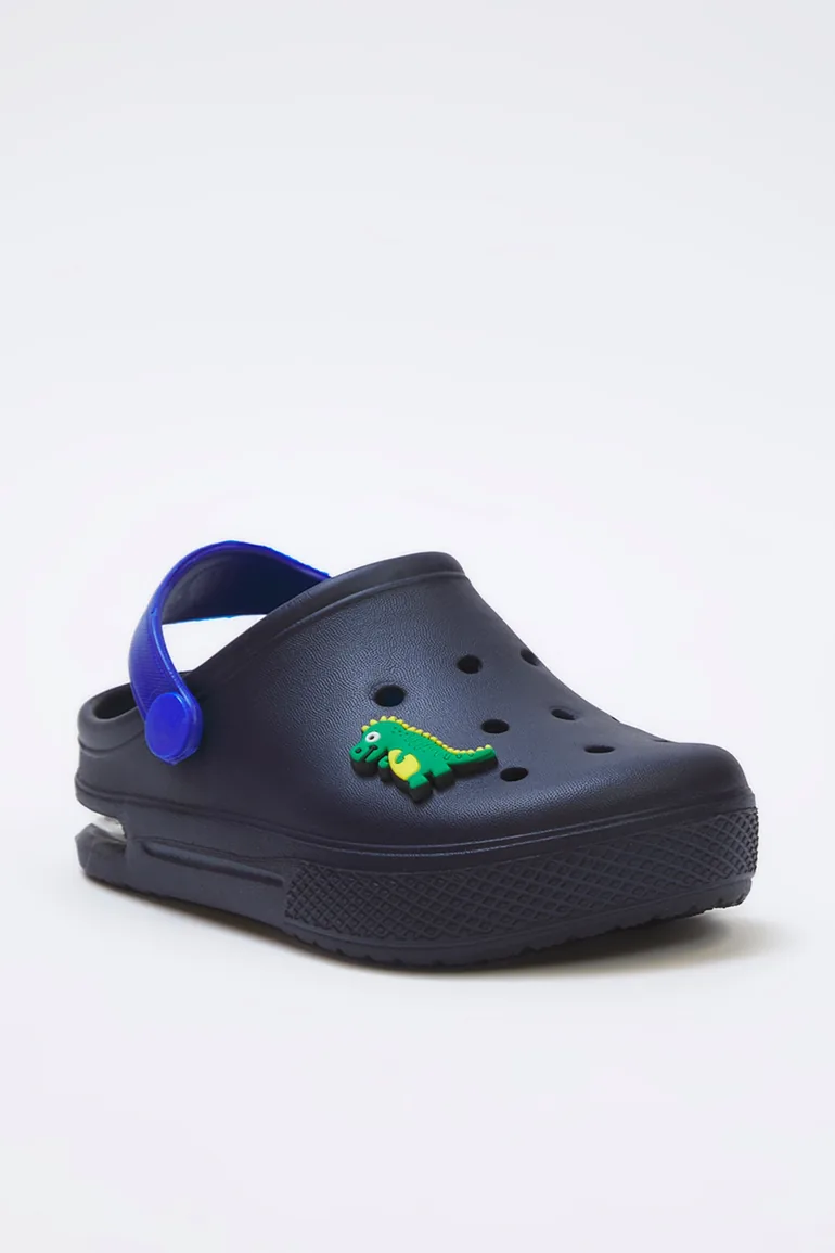 Navy Blue Light Crocodile Figured Light Sole Boy Kids Eva Sandal Slipper - 4