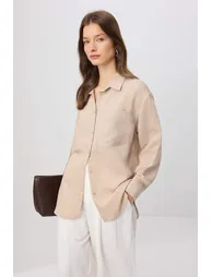 Mink Oversize Striped Shirt - 1