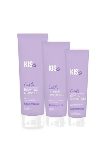 Kis Hair Care Curls Hydrating Shampoo 300ml, Curls Hydrating Conditioner 250ml & Curls LeaveIn Mask 150ml Pack