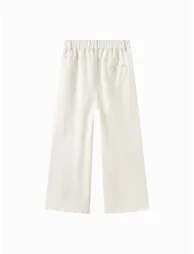 Girls' Wide Leg Denim Pants - 5