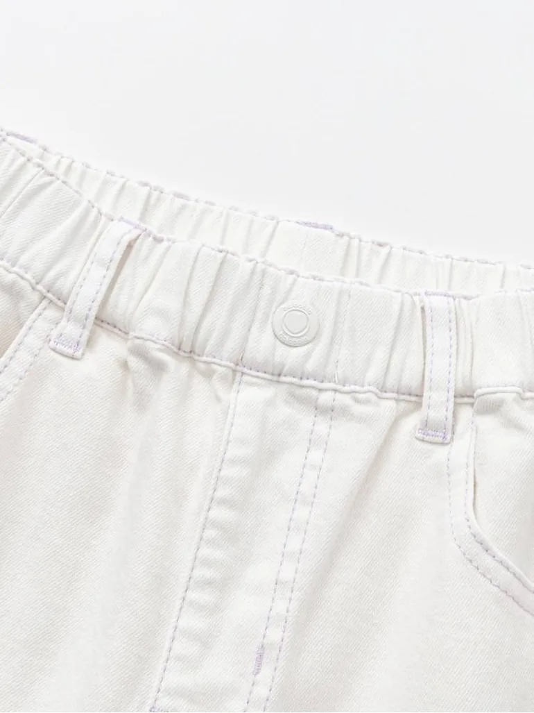 Girls' Wide Leg Denim Pants - 6
