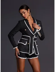 Emmeton Long Sleeve Tweed Blazer Set - 2