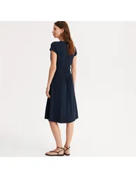 Full Mid-Length Dress with Short Sleeves - 3