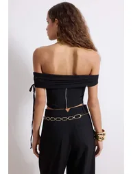 Black Aller Parted Finike Bustier Suitable for Different Uses - 4