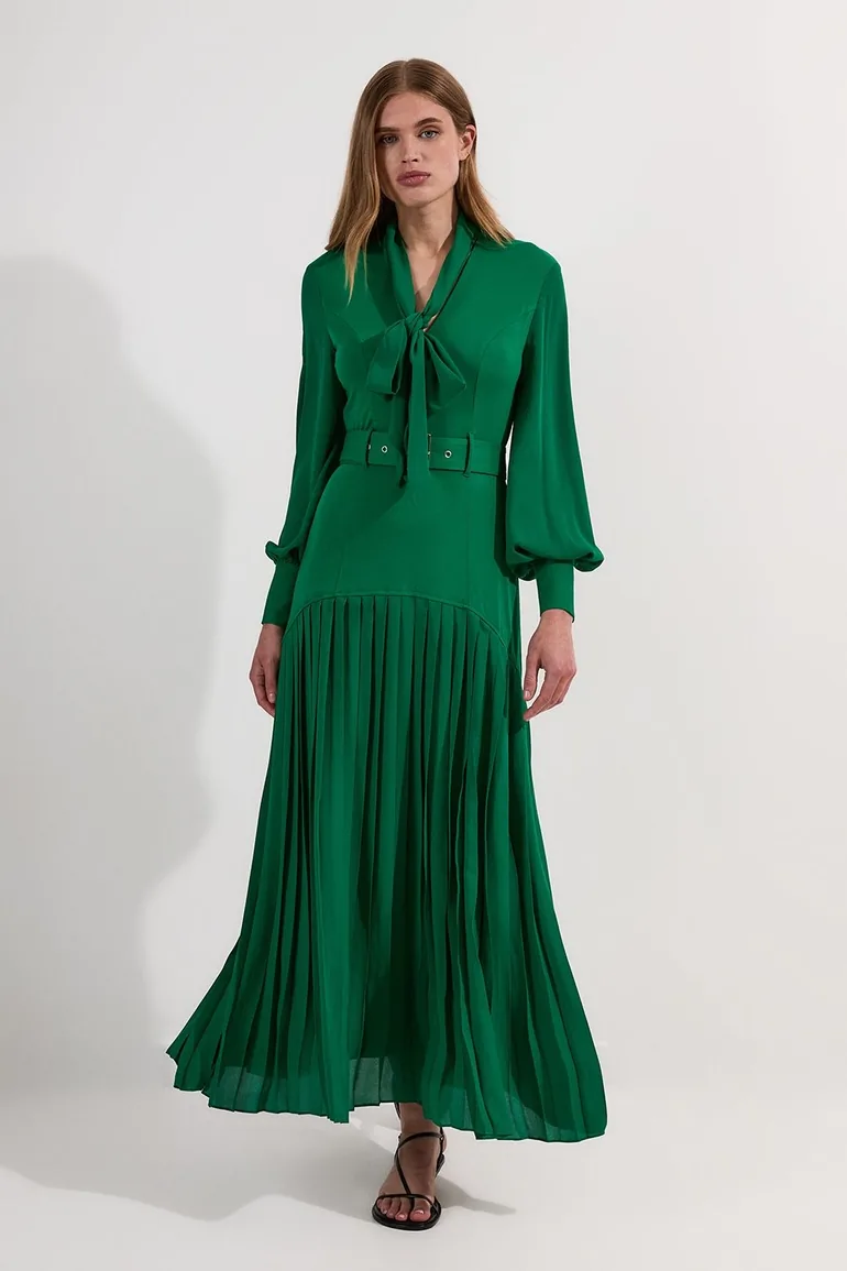 Jersey Ponte Georgette Mix Maxi Dress - 1