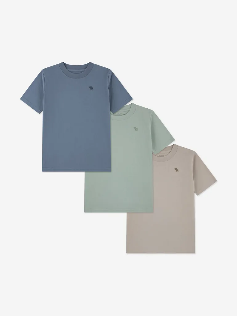 Abercrombie & Fitch Boys 3 Pack T-Shirt Set in Grey