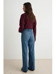 Dark Blue High Waist Jeans - 2