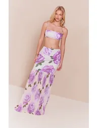Pink Floral Print Woven Strappy Bralette Top - 2