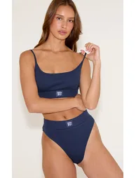 PrettyLittleThing Navy Sleep Tonal Elastic High Waist Knicker - 3