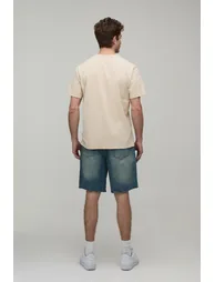 Basic Relaxed Fit Denim Shorts - antique blue - 1