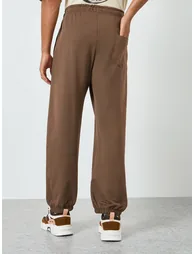 Men Brown Relaxed Fit Joggers - 3