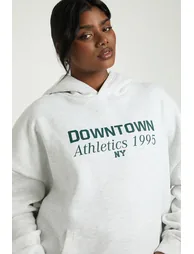 Plus  Downtown Athletics Oversized Hoodie - grey marl - 3