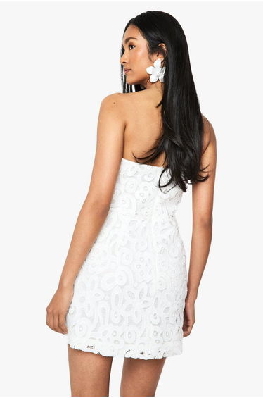 Premium Lace Bandeau Mini Dress - ivory product thumbnail 3