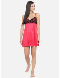 Lace Insert V Neck Strappy Babydoll - 1