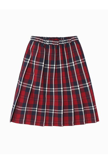 Girls' Checkered Pleated Skirt
