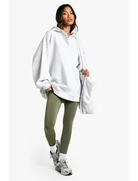 هودي بتصميم واسع بأكمام منفوخة بياقة نوتش - رمادي - 1