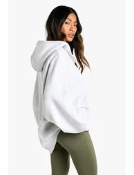 هودي بتصميم واسع بأكمام منفوخة بياقة نوتش - رمادي - 2