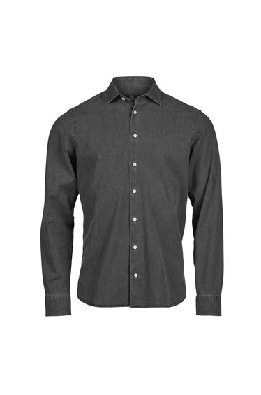 Tee Jays Mens Plain Denim Shirt - Black Denim