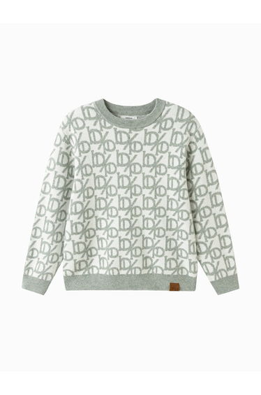 Boys' Knit Sweater with Allover Pattern